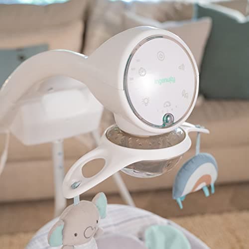 Ingenuity InLighten 5-Speed Baby Swing - Swivel Infant Seat, 5 Point Safety Harness, Nature Sounds, Lights - Van Elephant - Image 14