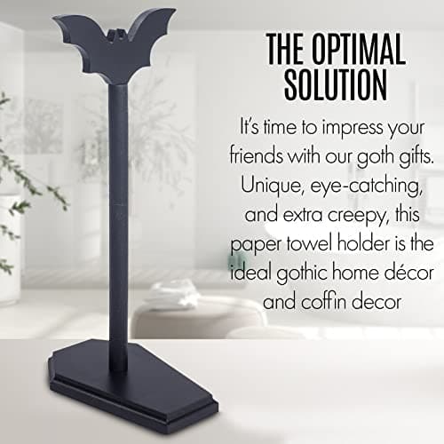 CEFLITECO Bat Paper Towel Holder - Halloween Decor for Kitchen and Bathroom - Gothic Home Decor for Oddities and Curiosities - Goth Accessories for Countertop Stand - Witchy Gifts for Women - Image 4