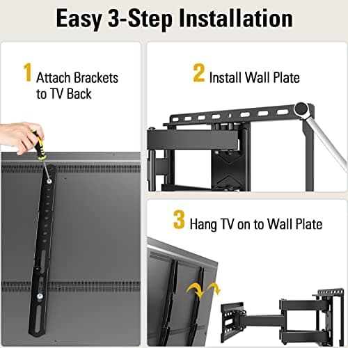 Mounting Dream TV Wall Mount for 32-65 Inch Television,Mount with Swivel and Tilt, Full Motion Bracket with Articulating Dual Arms, Fits 16inch Studs, Max VESA 400X400 mm, 99lbs, MD2380 - Image 8