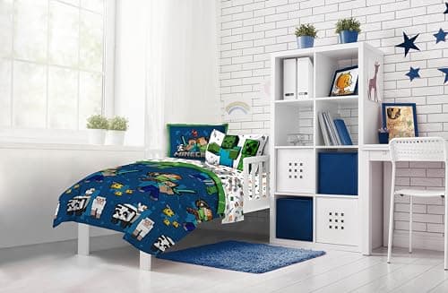 Jay Franco Minecraft Twin Comforter Set - 5 Piece Bedding Includes Sheet Set & Pillow Covers - Super Soft Kids Bedding Features Creeper & Zombie - Image 7