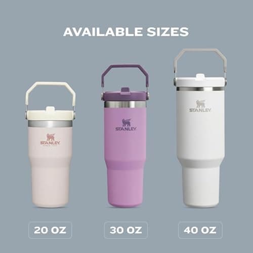 Stanley IceFlow Stainless Steel Tumbler with Straw - Vacuum Insulated Water Bottle for Home, Office or Car Reusable Cup with Straw Leak Resistant Flip Cold for 12 Hrs or Iced for 2 Days (Rose Quartz) - Image 7
