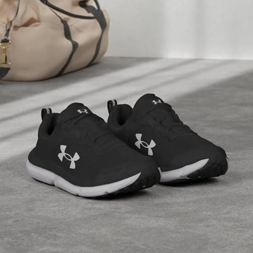 Under Armour Women's Charged Assert 10 Shoes 7.5 (001) Black/Black/White - Image 3