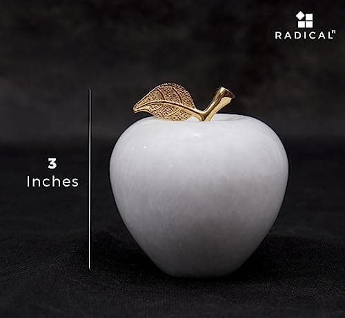 Radicaln Marble Decoration Piece New White 3" Inch Handmade Apple Paperweight Desk Décor - Suitable For Office Desk Décor & Home Décor Paper Weight - Image 7