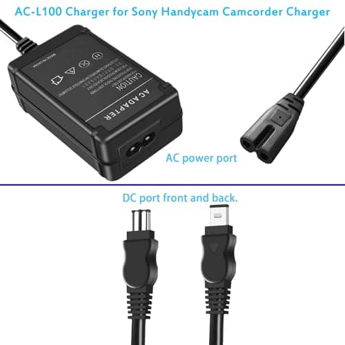 TKDY AC-L100 for Sony Handycam Camcorder Charger Cord Power Supply Adapter, fit for Sony Hi8 DCR TRV128 TRV103 TRV130 TRV150, CCD-TRV108 TRV308 Replace AC-L10A L10B L15A L15B L100A L100B L100C. - Image 8