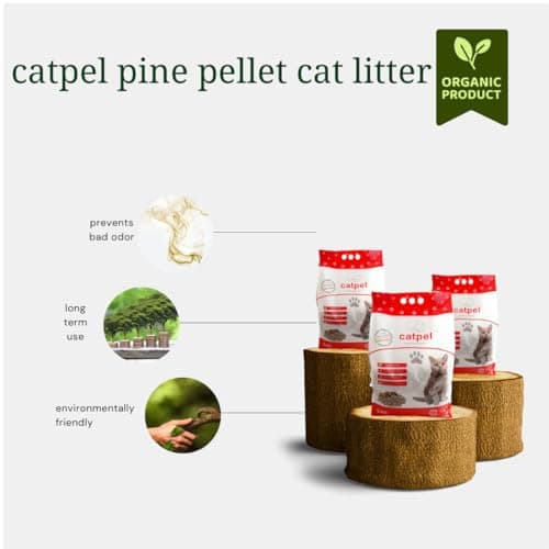 Premium Pine Pellets Cat Litter, 100% All Natural Pellet Kitty Litter, Non Clumping Non Tracking Low Dust Litter Meant for Use with Sifting Litter Box (11 lb) - Image 5
