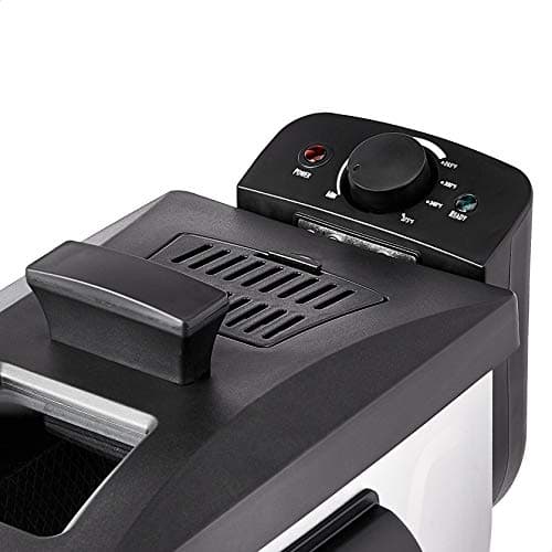 Amazon Basics 3.2-Qt (3.0L) Deep Fryer with 12-Cup Oil Capacity, Adjustable Temperature, Easy Draining Basket, Stainless Steel Exterior, Viewing Window, 1500W, Black & Silver - Image 3