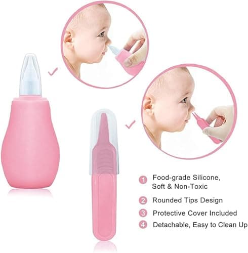 Baby Grooming Kit, Infant Safety Care Set with Hair Brush Comb Nail Clipper Nasal Aspirator,Baby Essentials Kit for Newborn Girls Boys (Pink Baby Grooming kit) - Image 3