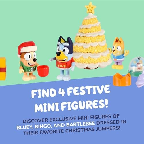 Bluey Toys for Girls and Boys, 24 Days of Surprises, Kids Advent Calendar w/Accessories, Stickers & Mini Christmas Tree - Image 4