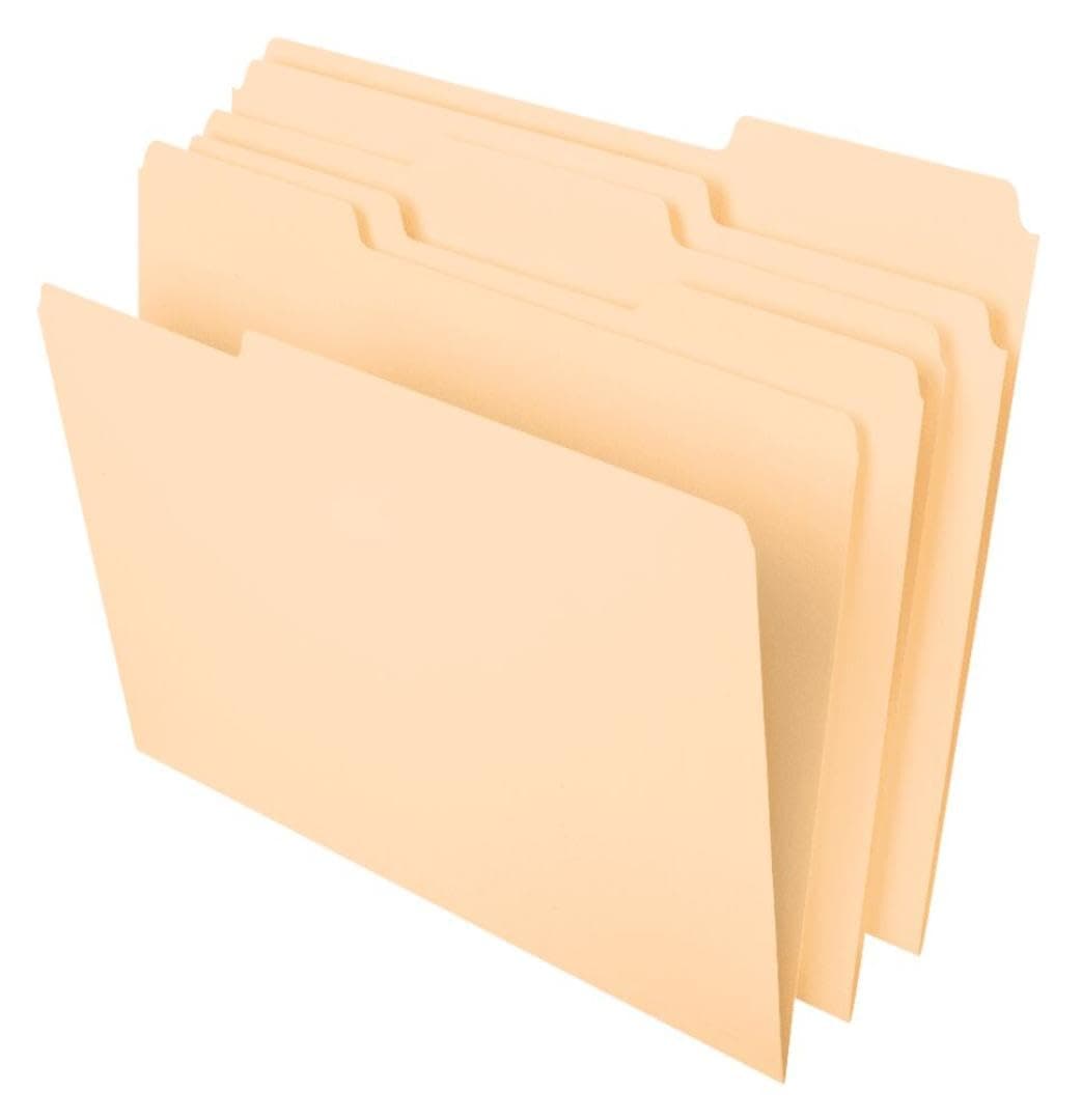 Pendaflex File Folders, Letter Size, 8-1/2" x 11", Classic Manila, 1/3-Cut Tabs in Left, Right, Center Positions, 100 Per Box (65213) File Folder Frustration-Free Packaging