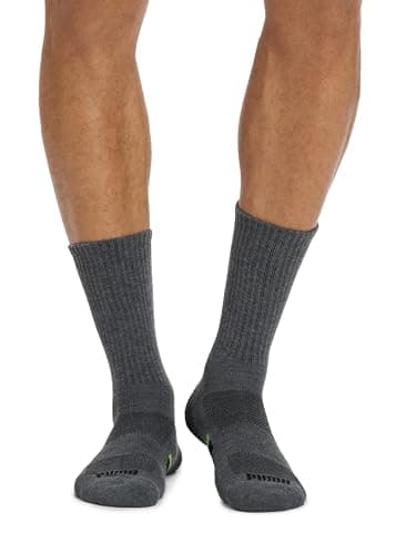PUMA Men's Crew Socks (6-Pack), Grey/Green, 10-13 | Arch Support and Cushioned Footbed - Image 2