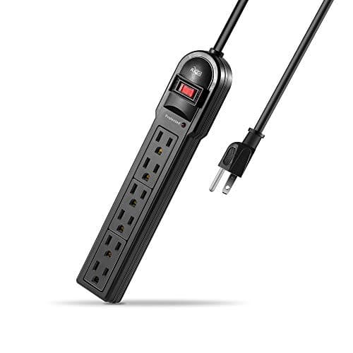 KMC 6-Outlet Surge Protector Power Strip 2-Pack, 600 Joule, Overload Protection, 2-Foot Cord - Image 8