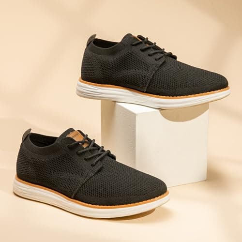 Bruno Marc Men's KnitFlex Breeze Mesh Sneakers Oxfords Lace-Up Lightweight Casual Walking Shoes,Size 11,Black,GRAND-01 - Image 10