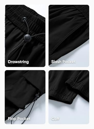 JMIERR Casual Lounge Baggy Sweatpants Parachute Pants for Men Fasion Loose Fit Wide Leg Rap Travel Pants with Drawstring High Waist Fall Essentials Outfits Retro 80s,XL,Black - Image 4