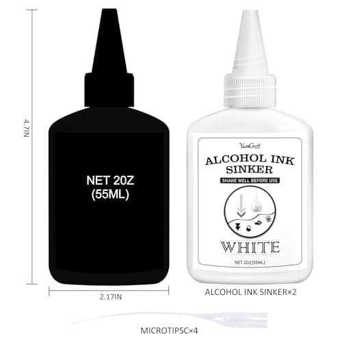 White Alcohol Ink for Epoxy Resin - 4 Ounce White Color Alcohol-Based Resin Ink for Resin Petri, Resin Tumblers, Coaster Making, White Alcohol Paint Epoxy Resin Pigment for Painting, Yupo, Resin Art - Image 2
