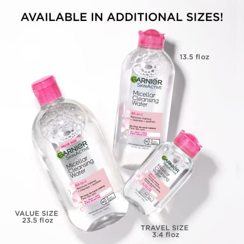 Garnier Micellar Water, Hydrating Facial Cleanser & Makeup Remover, Suitable for Sensitive Skin, Vegan, Cruelty Free, 13.5 Fl Oz (400mL), 1 Count - Image 8