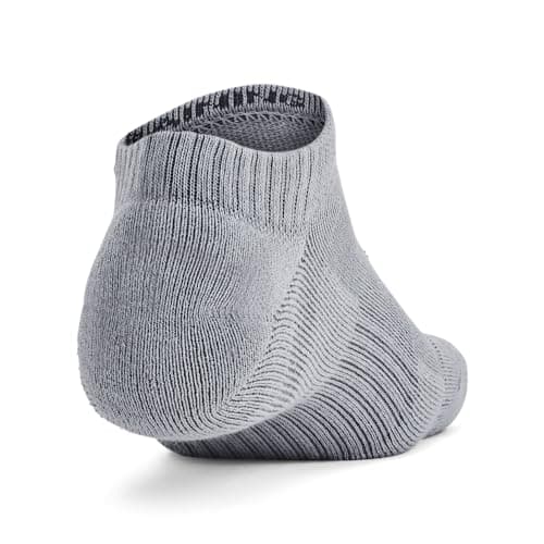 Under Armour Unisex-Adult Training Cotton No Show Socks 6 Pack, (035) Steel/White/Black, Large - Image 3