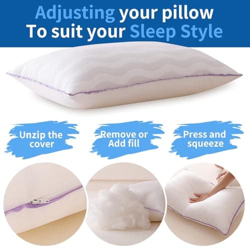 LOVELYREST Pillows Queen Size Set of 2,Luxury Hotel Quality Cooling Pillows with Zipper,Super Soft Down Alternative Fill for Side Back and Stomach Sleepers - Image 5