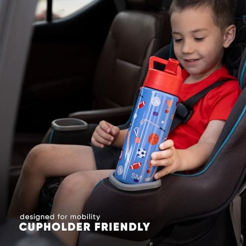 Simple Modern Kids Summit Water Bottle with Straw Lid | 14oz Stainless Steel Cup Insulated Tumbler for Toddlers, School | Chloe Floral - Image 8