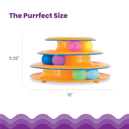 Catstages Tower of Tracks 3-Level Cat Track Toy with 6 Balls, Interactive Toy for Indoor Cats, Orange - Image 5