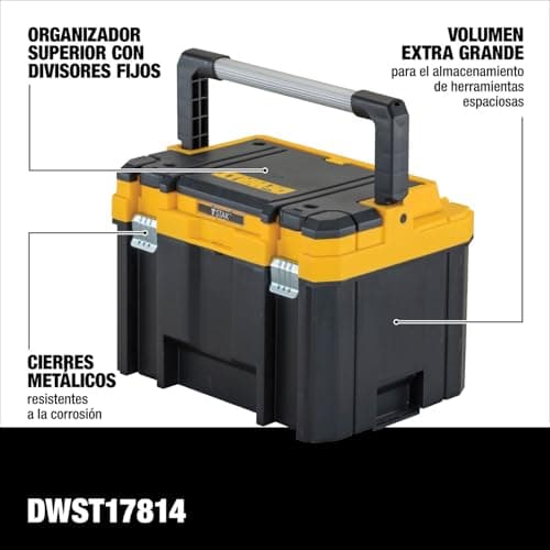 DEWALT TSTAK Tool Box, Deep, Long Handle, Extra Large Design, Fixed Divider for Tool Organization, Water and Debris Resistant (DWST17814) - Image 5