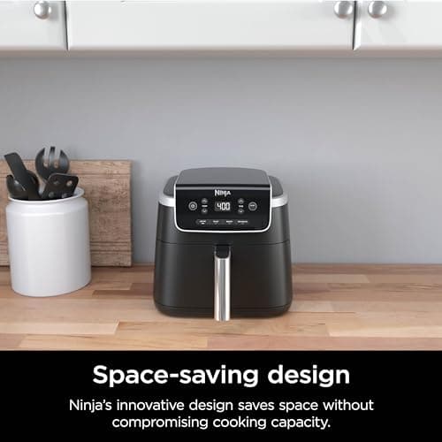 Ninja | Air Fryer | 4-in-1 Pro Air Fry, Roast, Reheat, Dehydrate | 5QT Capacity fits up to 4lbs of French Fries | 400F Max Temp | Nonstick Basket & Crisper Plate | 120V | Grey | AF141 - Image 7