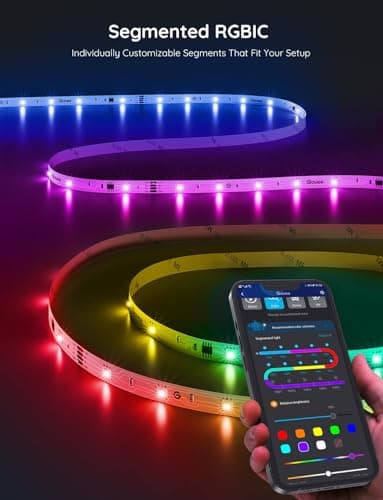 Govee RGBIC LED Strip Lights, Smart LED Lights for Bedroom, Bluetooth LED Lights APP Control, DIY Multiple Colors on One Line, Color Changing LED Strip Lighting Music Sync, Home Decor, 16.4ft - Image 8