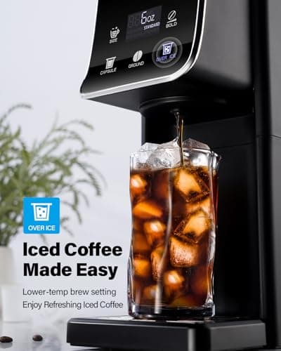 SHARDOR Coffee Maker Hot & Iced With Bold Setting,Single Serve Coffee Maker For K Cup And Grounds，52 Oz Removable Water Tank,6-14 Oz Brew Sizes,One Cup Kcup Coffee Machine With Reusable Filter, Black - Image 2