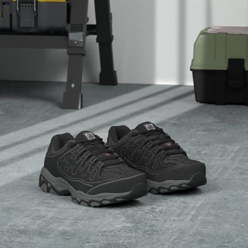 Skechers Men's Cankton Steel Toe Construction Shoe - Electrical Hazard Rated, Memory Foam, Black/Charcoal, 10.5 Wide - Image 8