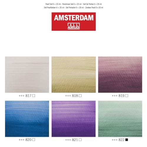 Amsterdam Acrylic Standard Series Paint Set 6x20ml, Pearl - Image 4