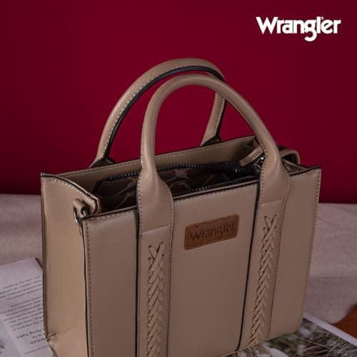 Wrangler Tote bag for women satchel bag purse for womens purses and handbags cute trendy Women's Purses bolsa wrangler para mujer with Zipper and Pocket top handle with strap khaki WG70-8120DKH - Image 4