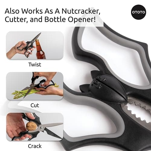 OTOTO Elizabat Kitchen Scissors - Halloween Goth Cute Bat Kitchen Shears, Gothic Scissors Utensils - Spooky Bats Halloween Gifts, Cute Gadgets - Image 4