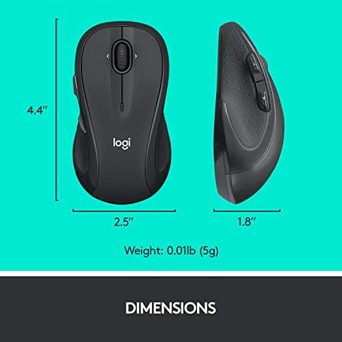 Logitech M510 Wireless Mouse, Mouse for Laptop and PC with USB Unifying Receiver, Programmable Buttons - Graphite - Image 7