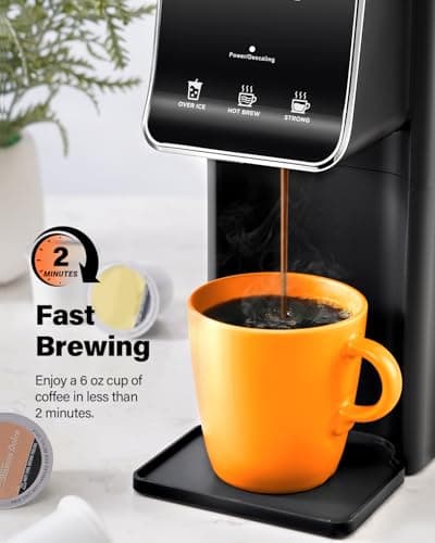 KIDISLE Hot & Iced Coffee Maker, K Cup Coffee Maker, Compatible with K-Cups and Ground Coffee, Single Serve Coffee Machine with Bold Setting, Reusable Filter, Travel Mug Friendly, Black - Image 5