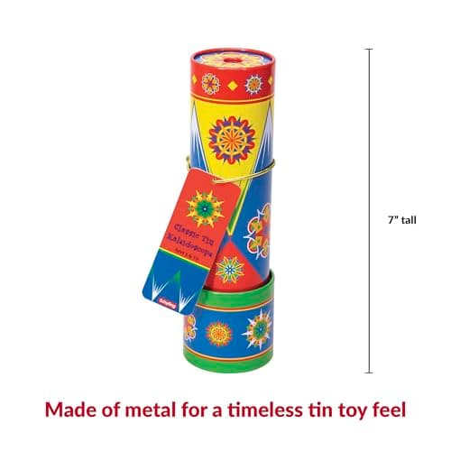 Schylling Classic Tin Kaleidoscope - Fun, Colorful Pattern-Changing Toy - Durable Tin with Multicolored Beads - Ages 3 and Up - One Piece - Image 4