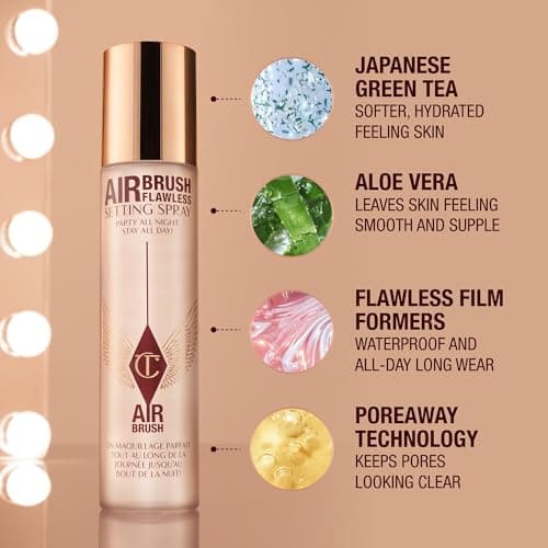Charlotte Tilbury Airbrush Flawless Setting Spray - Ultra-Fine Hydrating Mist to Prime & Set Face Makeup For Up to 16Hr - Soothes, Blurs Pores & Calms Skin (100ml) - Image 7