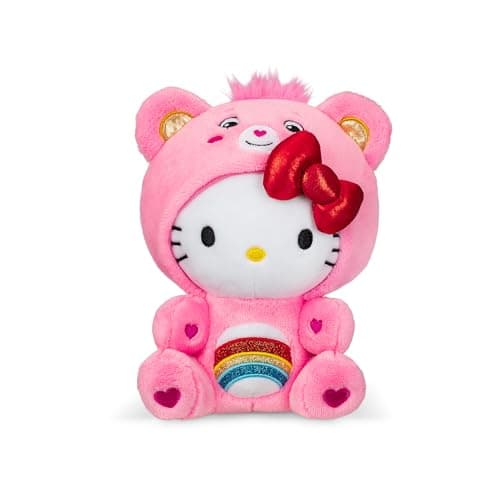 Care Bears Hello Kitty Dressed As Cheer Bear 8" Fun-Size Plush - Soft, Huggable Bestie! – Good for Girls and Boys, Employees, Collectors, Ages 4+