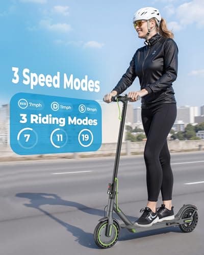 Roinside Electric Scooter for Adults - 8.5" Solid Tires, 350W Motor, Up to 19 MPH and 12 Miles Long-Range Commuting Folding E-Scooter with Dual Braking System and Smart App - Image 4