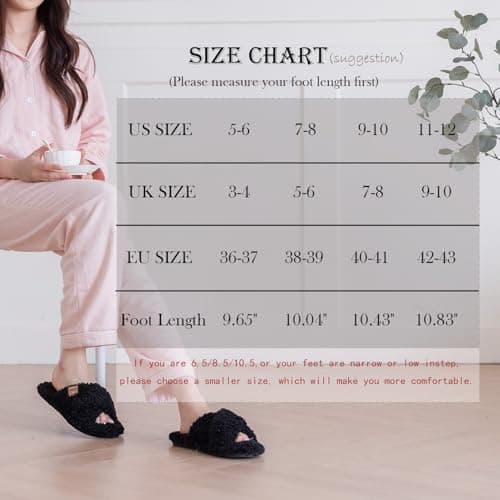 GOEWY Fuzzy Open Toe Slippers for Women Indoor and Outdoor with Memory Foam Cozy Cross Band Cute Slipper Soft House Shoes Slides Slip On Gifts for Women Mom Her Ladies Bridesmaid White - Image 6