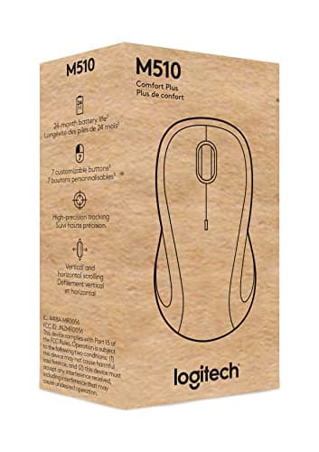 Logitech M510 Wireless Mouse, Mouse for Laptop and PC with USB Unifying Receiver, Programmable Buttons - Graphite - Image 8