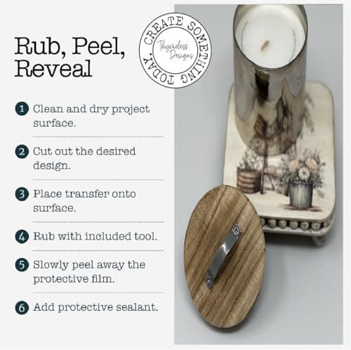 Rub on Transfers for Crafts and Furniture | 3 Design Sheets 6”x 12” | Home Decor Transfers | Furniture and Craft Decals | by Thymeless Designs (Farmhouse) - Image 8