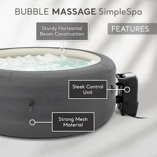 INTEX 28483E SimpleSpa Inflatable Hot Tub 4 Person Bubble Massage Spa: Includes Insulated Cover – Built-in QuickFill Inflation – Soothing Jets – 77" x 26" - Image 2
