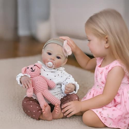 KSBD Lifelike Reborn Baby Dolls - 18 Inch Realistic Newborn Baby Dolls Girl, Real Life Baby Dolls with Soft Weighted Body, Real Baby Reborn Gift with Accessories for 3+ Years Old Kids - Image 9