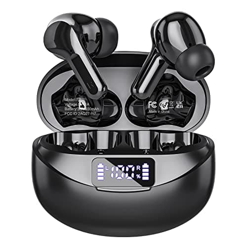 Beniduck Wireless Earbuds Bluetooth 5.3 Headphones HiFi Stereo, Wireless Earphones with Noise Cancelling Mic, 50H Playback Ear Buds with LED Digital Display for iOS/Andriod