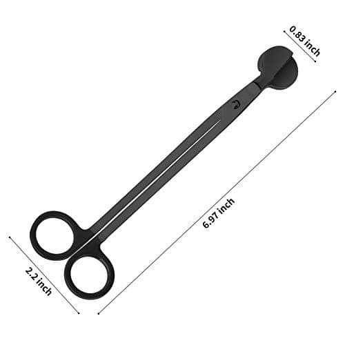 CHEFBEE Candle Wick Trimmer, Polished Stainless Steel Wick Clipper Cutter, Scissors, Reaches Deep Into Candles to Cut Spent Cord, Allow Cleaner Burn and Prevent Soot Buildup (Black) - Image 2