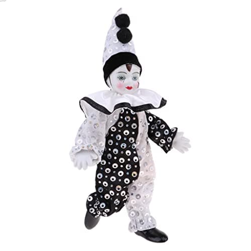 DYNWAVE 9inch Clown Doll - can Sitting & Standing, Hand Painted Harlequin Doll Display Decoration,Valentin Gift - Image 7