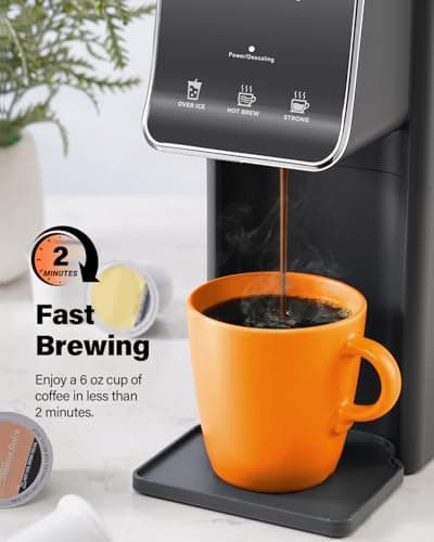 SHARDOR Hot & Iced Coffee Maker, K Cup Coffee Maker Compatible with Ground Coffee, Single Serve Coffee Machine with Bold Setting, Reusable Filter, Travel Mug Friendly, Compact Design, Grey - Image 5