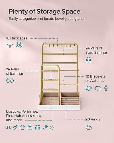 SONGMICS Necklace Holder, Jewelry Stand Holder Organizer - Image 8
