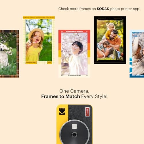 KODAK Mini Shot 2 Retro 4PASS 2-in-1 Instant Digital Camera and Photo Printer (2.1x3.4 inches) Initial 8 Sheets + 60 Sheets Bundle, White - Image 6