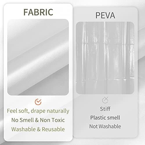 ALYVIA SPRING Waterproof Fabric Shower Curtain or Liner White, 72x72 - Image 5