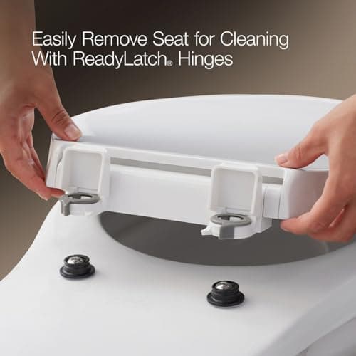 KOHLER 4636-RL-0 Cachet ReadyLatch Elongated Toilet Seat Slow Close, Soft Close Toilet Seat Quiet Lid, Contoured Grip-Tight Bumpers Installation Hardware, Apartment Essentials, White - Image 8